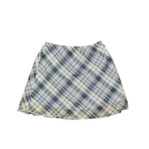 See You Monday 90s Y2K Preppy Blue Plaid Mini Skirt School Girl Women's Size M